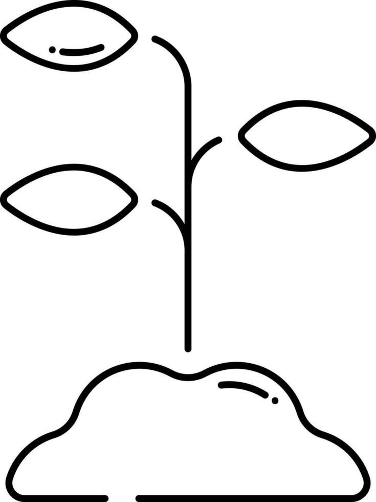 Germination Plant Icon In Black Thin Line Art. vector