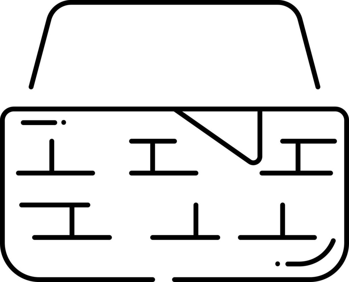 Black Stroke Illustration Of Basket Icon. vector