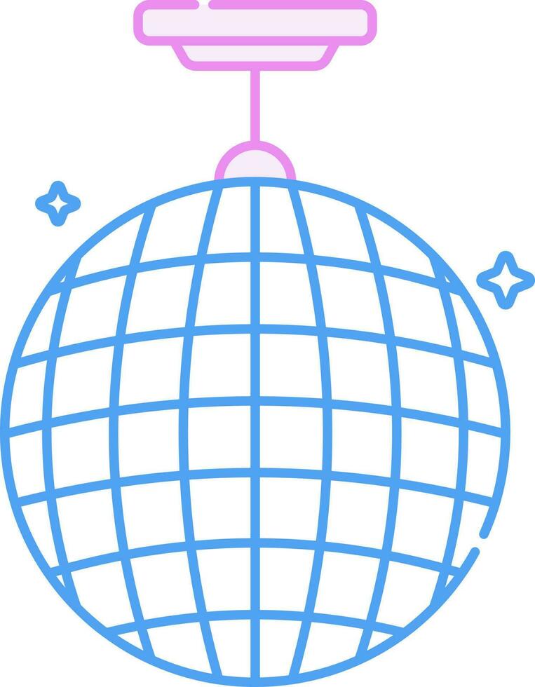 aislado disco ligero pelota icono en azul y rosado línea Arte. vector