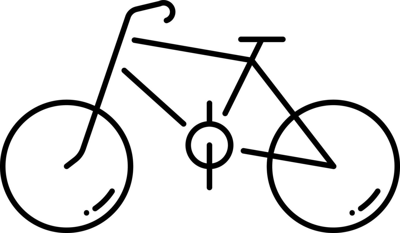Isolated Bicycle Icon In Thin Line Art. vector
