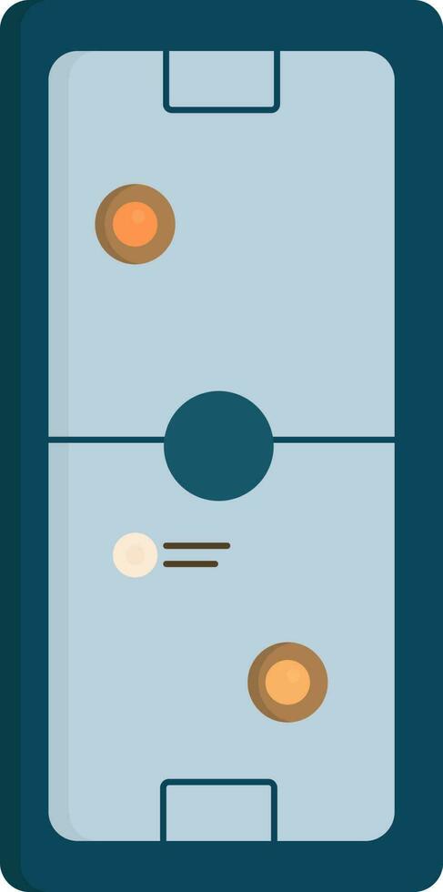 Top View Football Court In Smartphone Screen Blue And Orange Color. vector