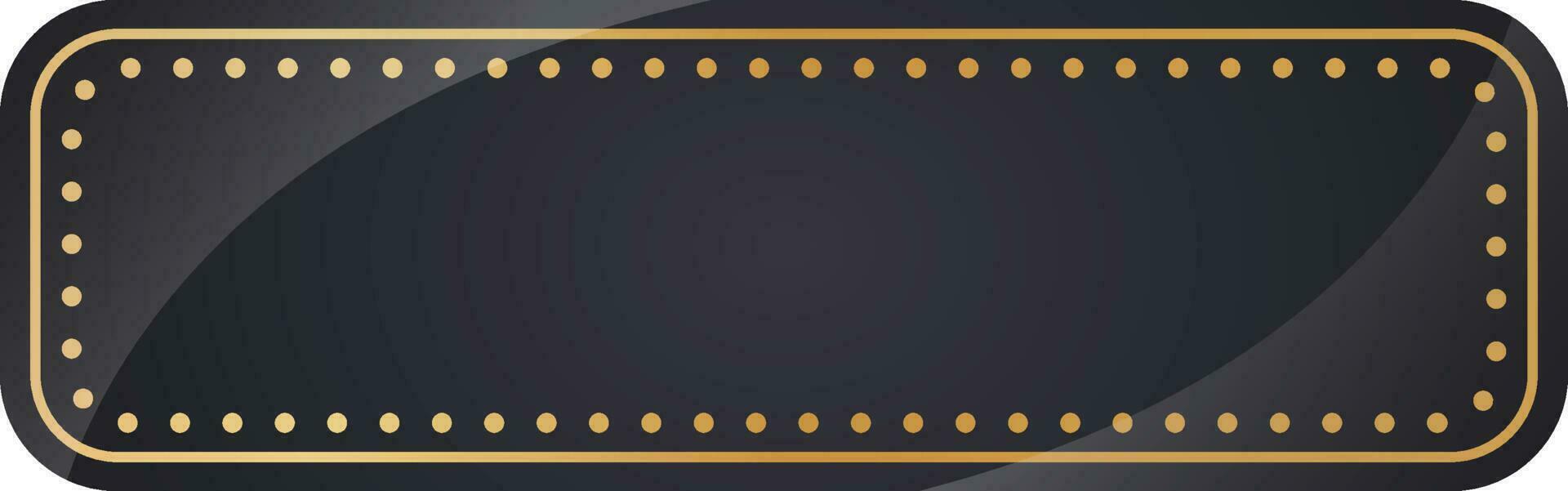 Empty Rectangle Frame In Black And Golden Color. vector