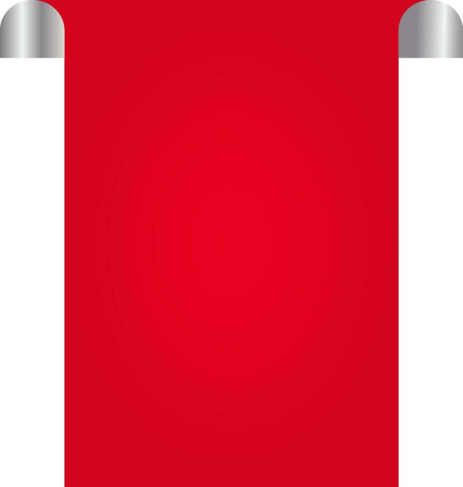 Empty Scroll Paper Or Template In Red Color. vector