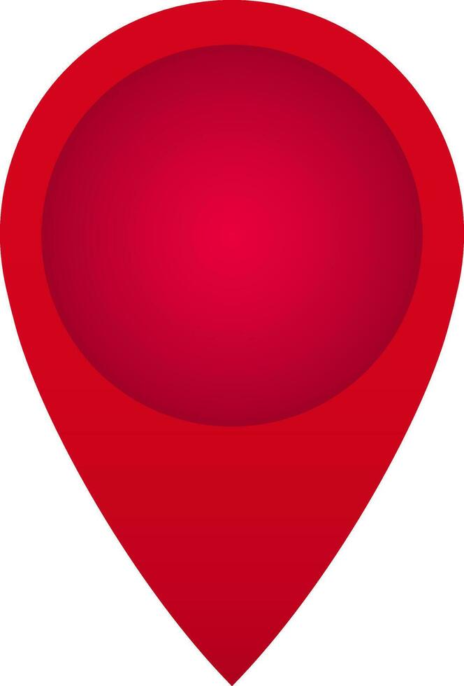 Location Pin Element In Red Color. vector