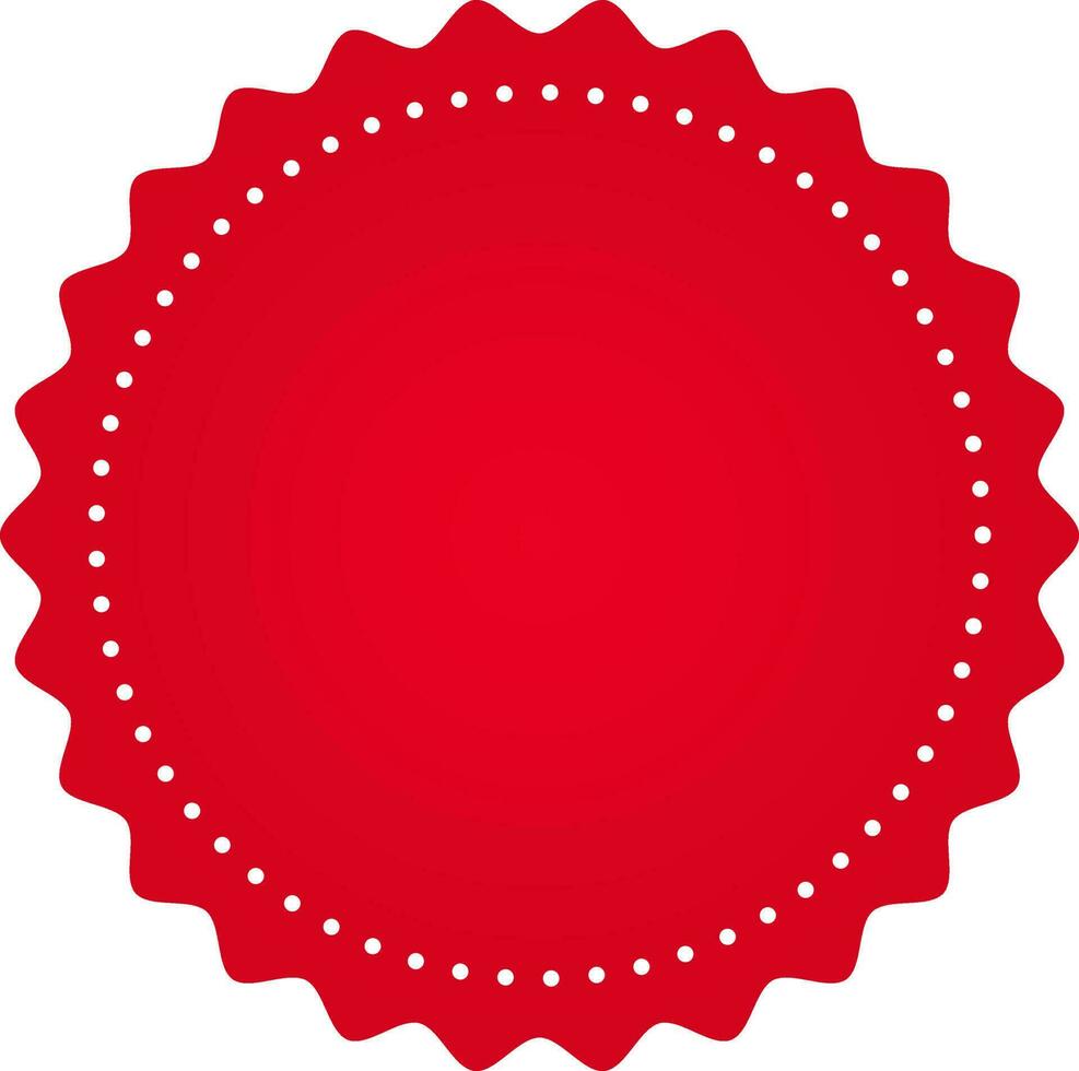 Red Empty Circle Label Or Tag On White Background. vector