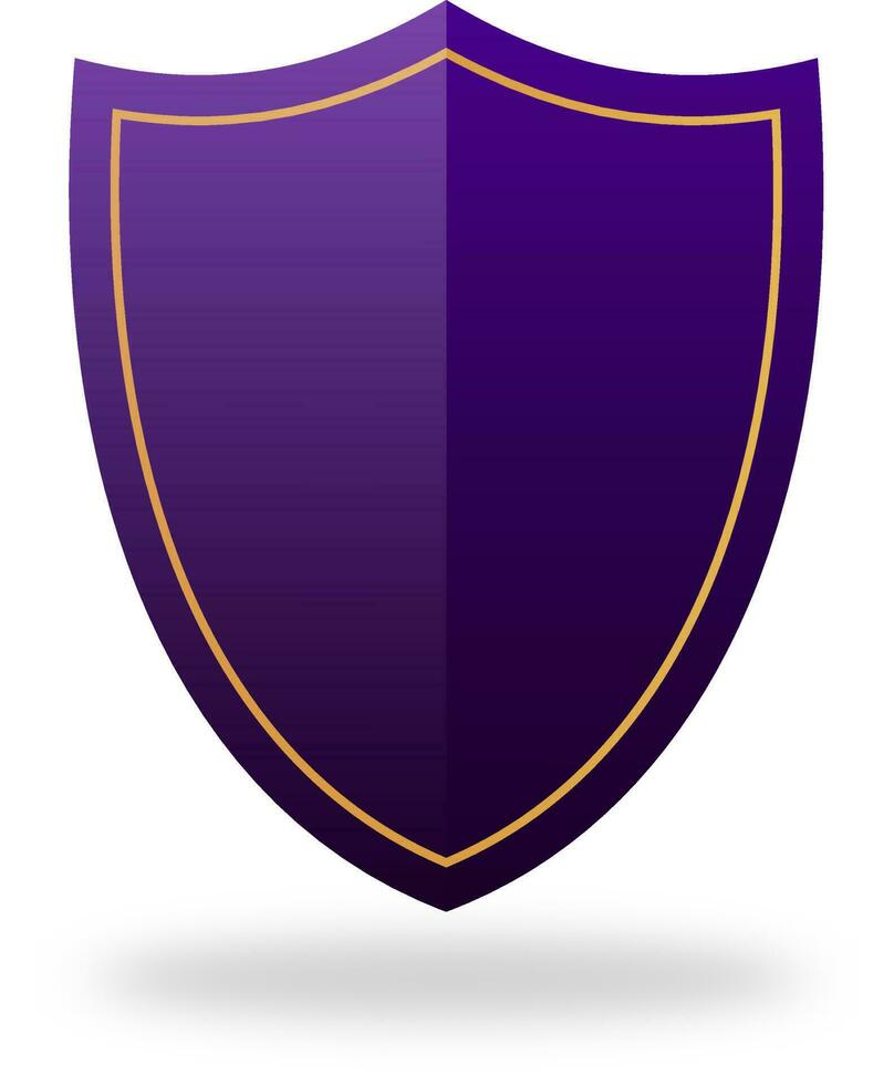 Blank Shield Frame Element In Purple Color. vector