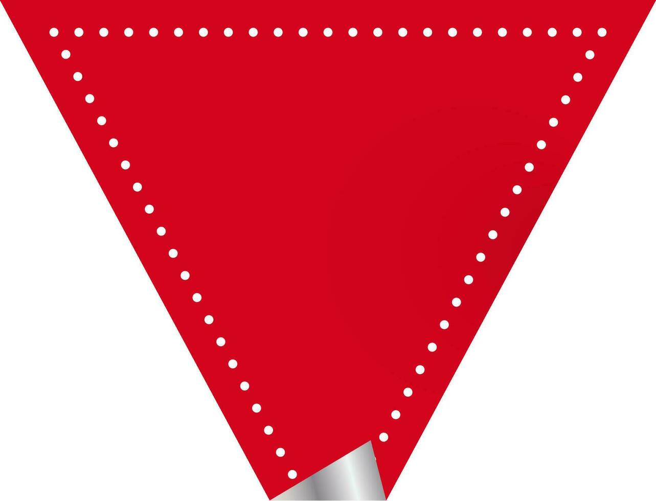 Curl Triangle Shape Label In Red Color. vector