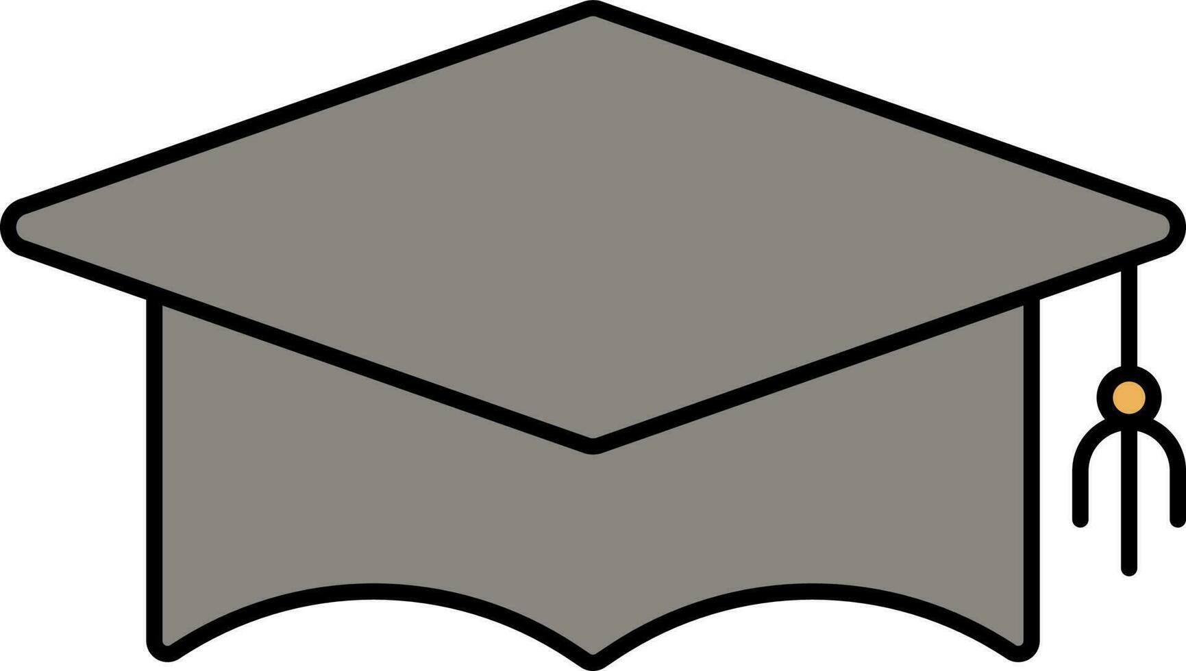 Grey Graduation Cap Icon In Flat Style. vector