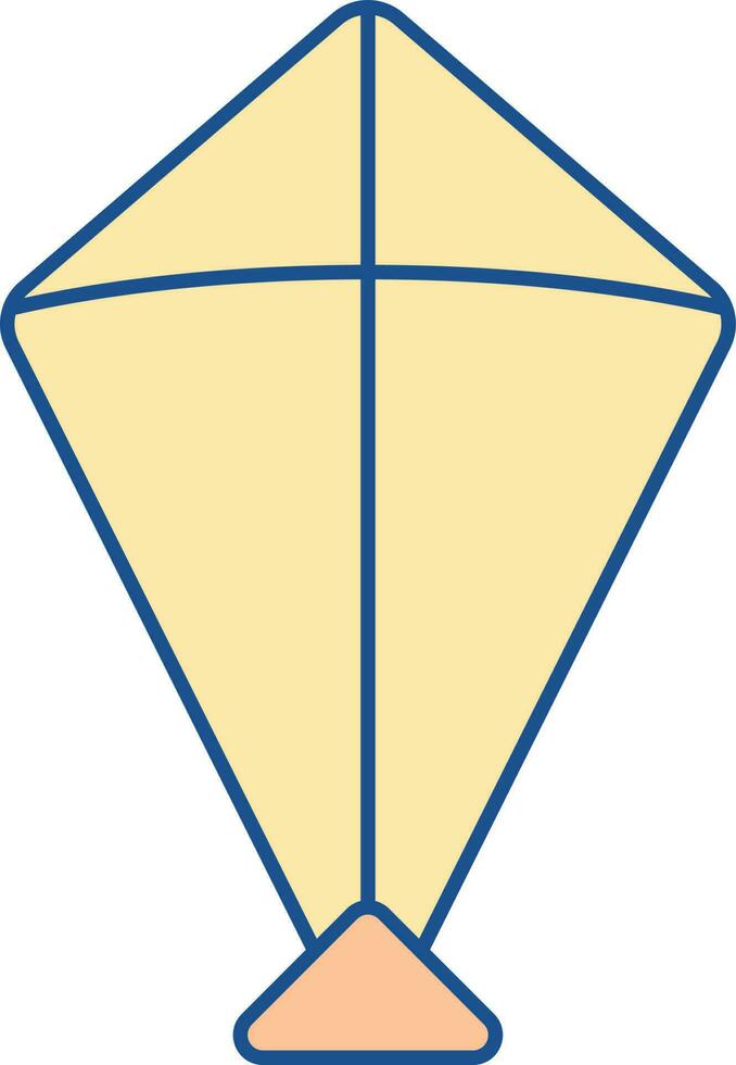 Flat Illustration Of Yellow Kite Icon. vector