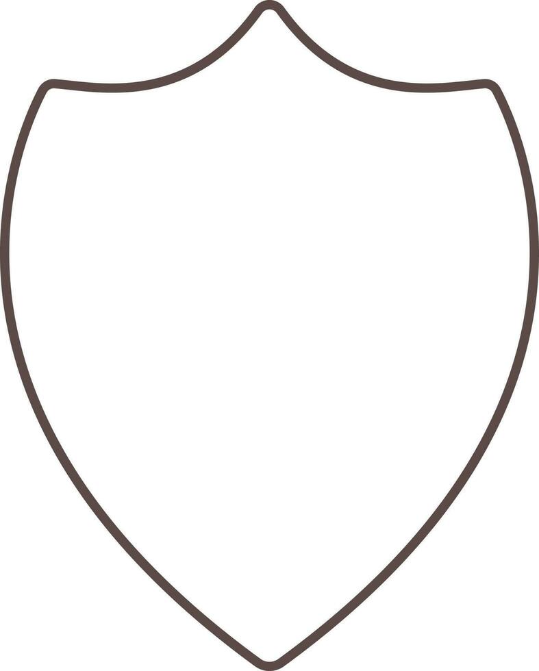 Brown Thin Line Art Shield Icon. vector