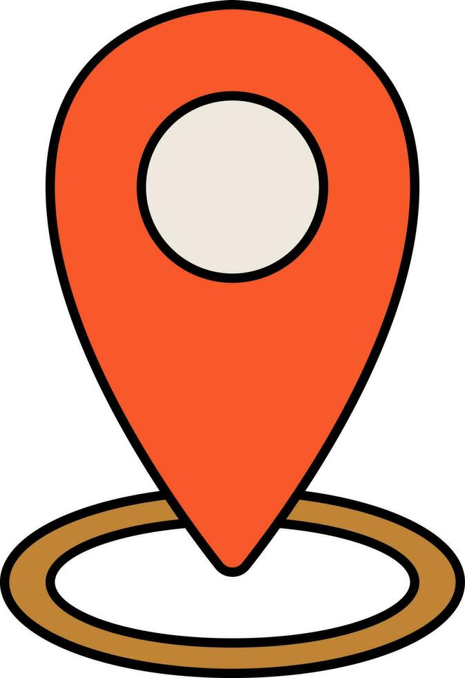 Orange Map Location Mark Icon Or Symbol. vector