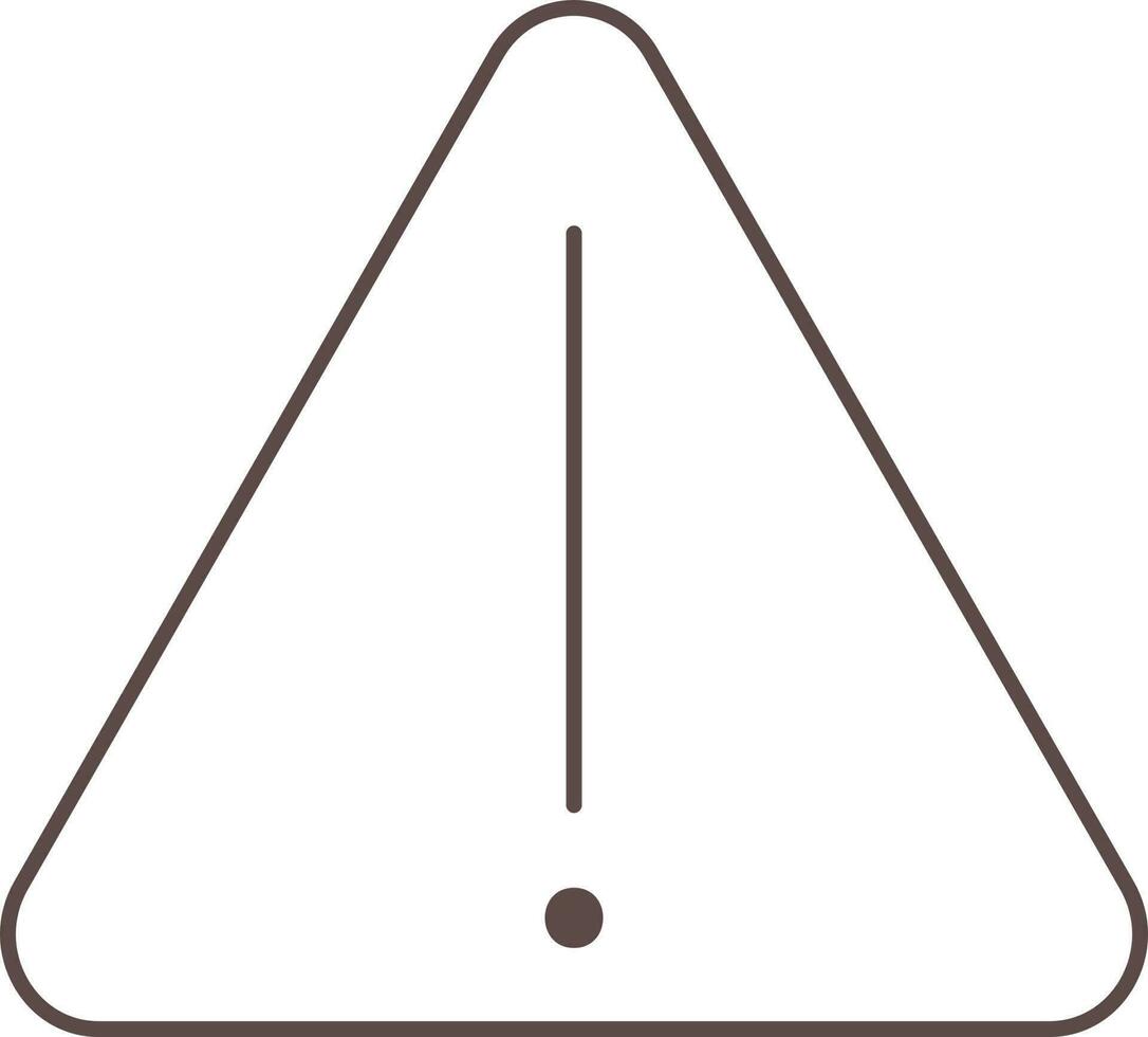 Warning Message Sign Or Icon In Brown Linear Style. vector