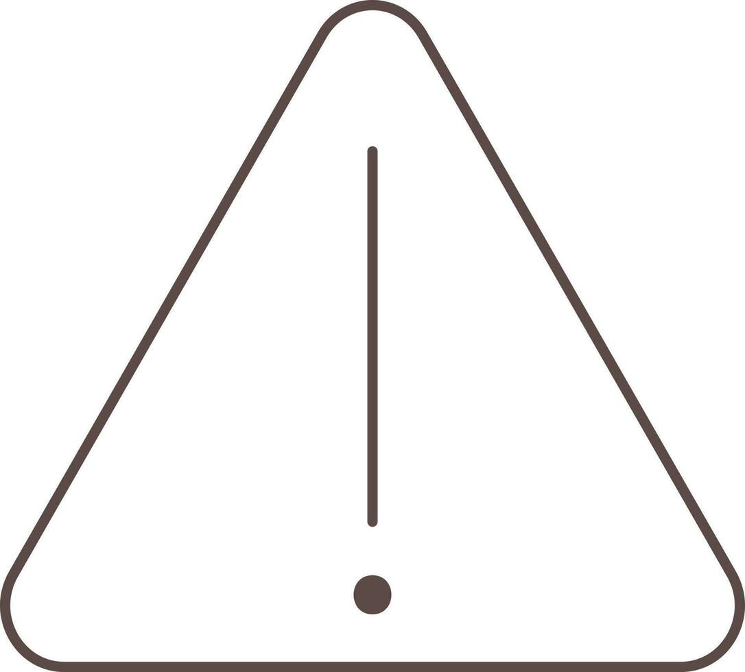 Warning Message Sign Or Icon In Brown Linear Style. vector