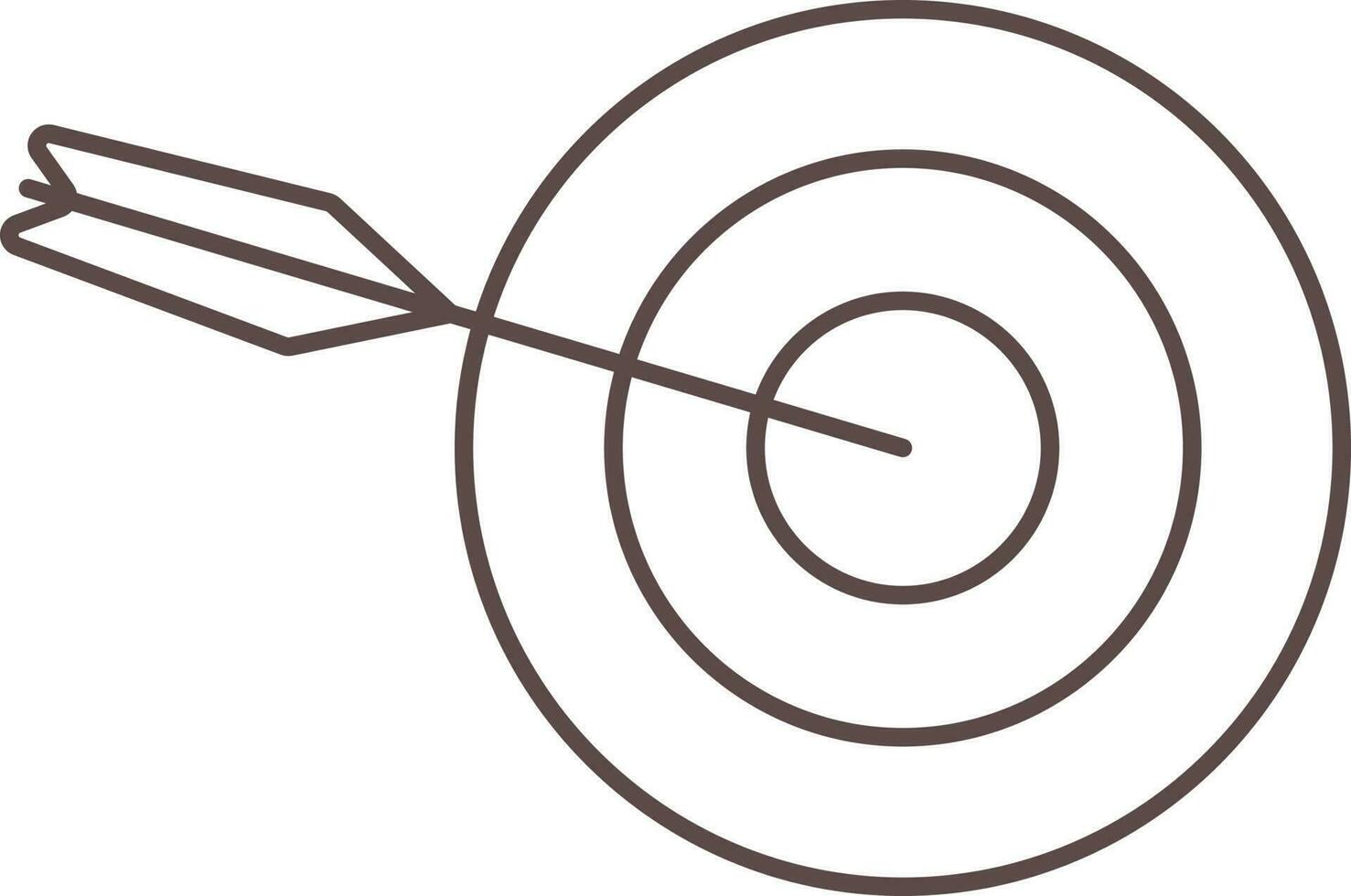 flecha golpear centrar punto tablero lineal icono. vector