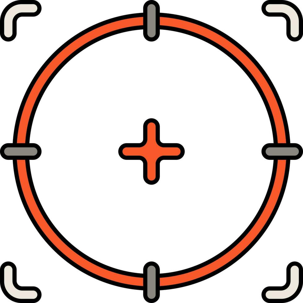 Grey And Orange Target Icon Or Symbol. vector