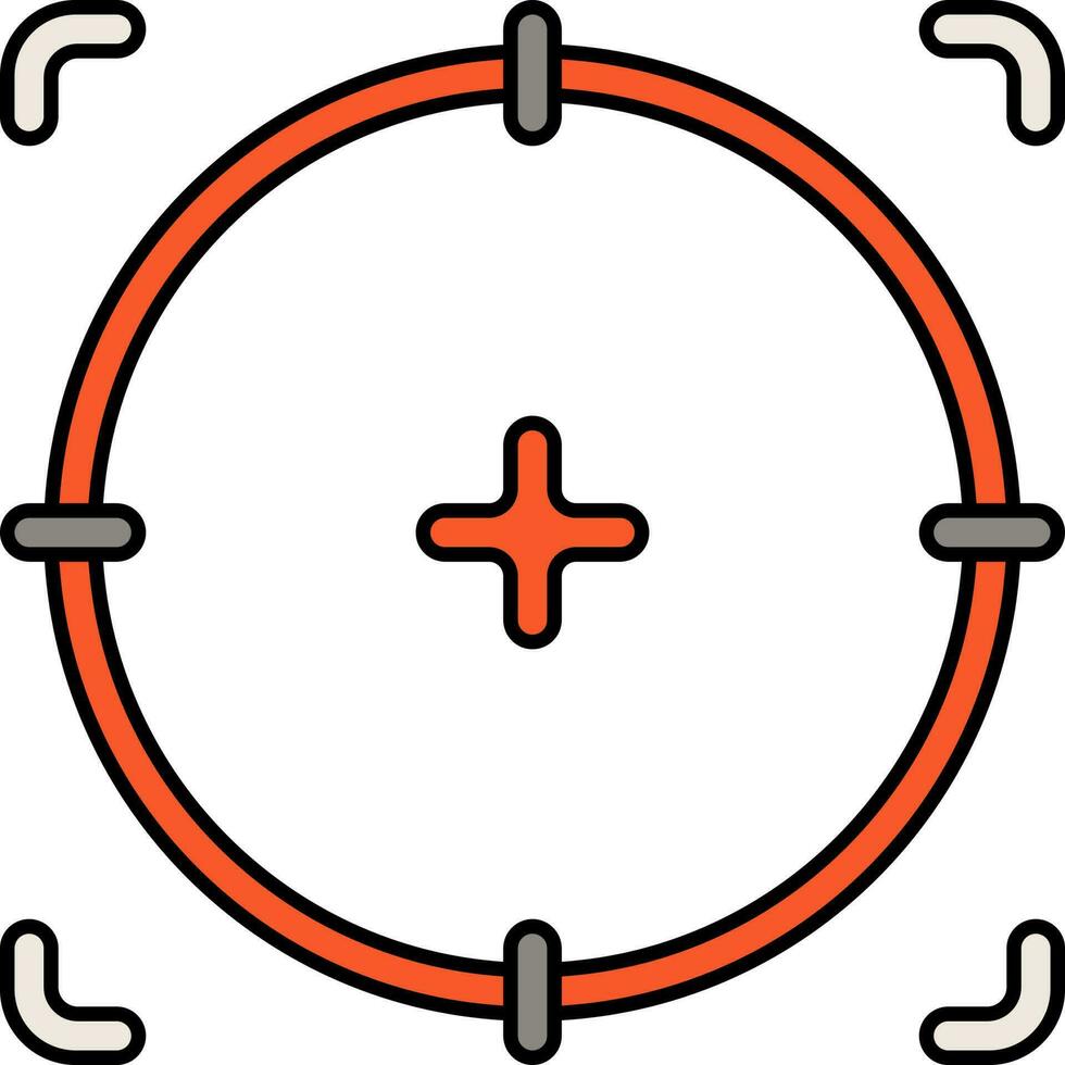 Grey And Orange Target Icon Or Symbol. vector