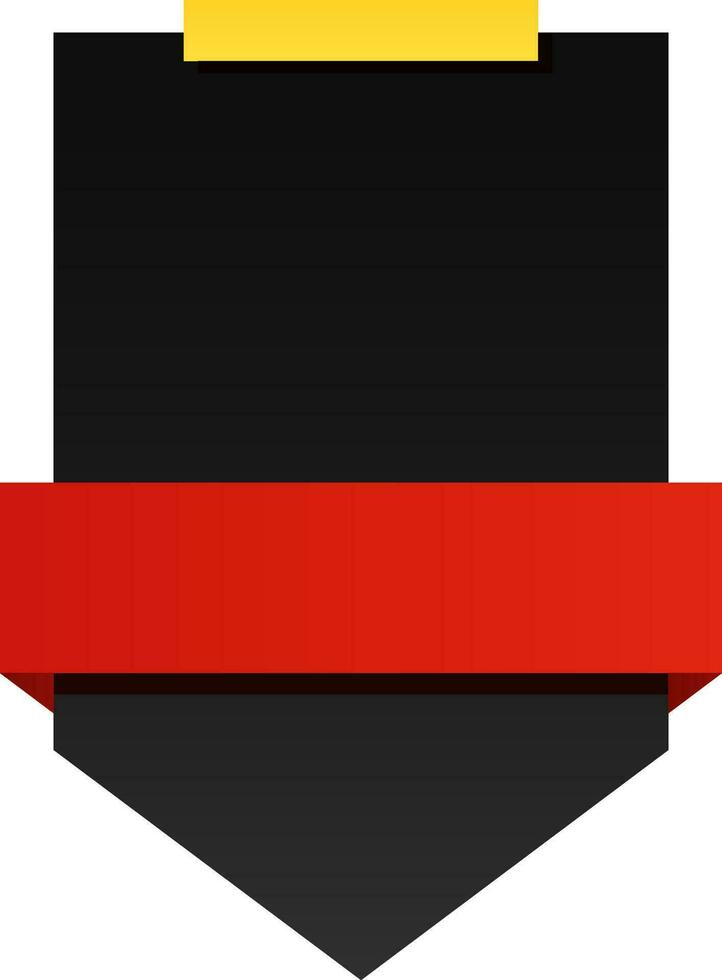 Blank Ribbon With Tag Or Triangle Shape In Black And Red Color. vector