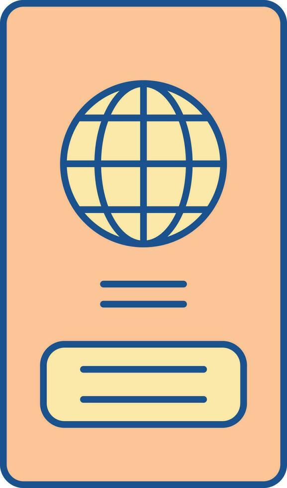 Yellow And Orange Illustration Of Passport Icon. vector