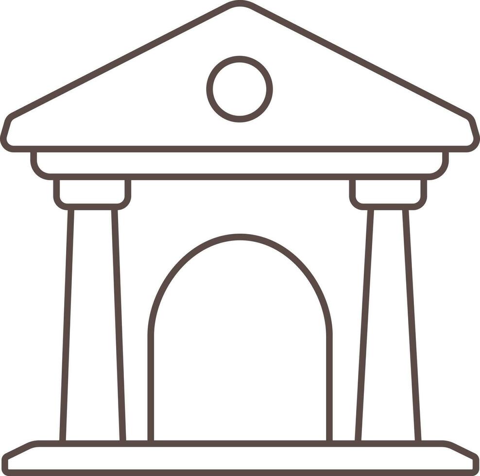 Brown Line Art Illustration Of Oil Tank Icon. vector