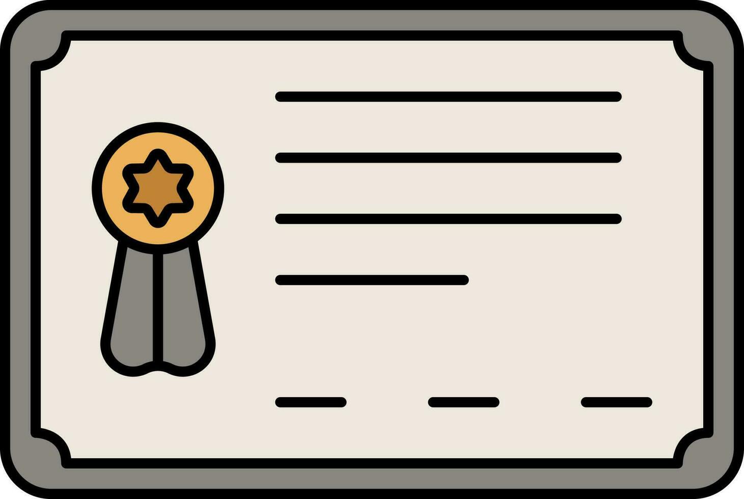 Grey And White Certificate Icon In Flat Style. vector