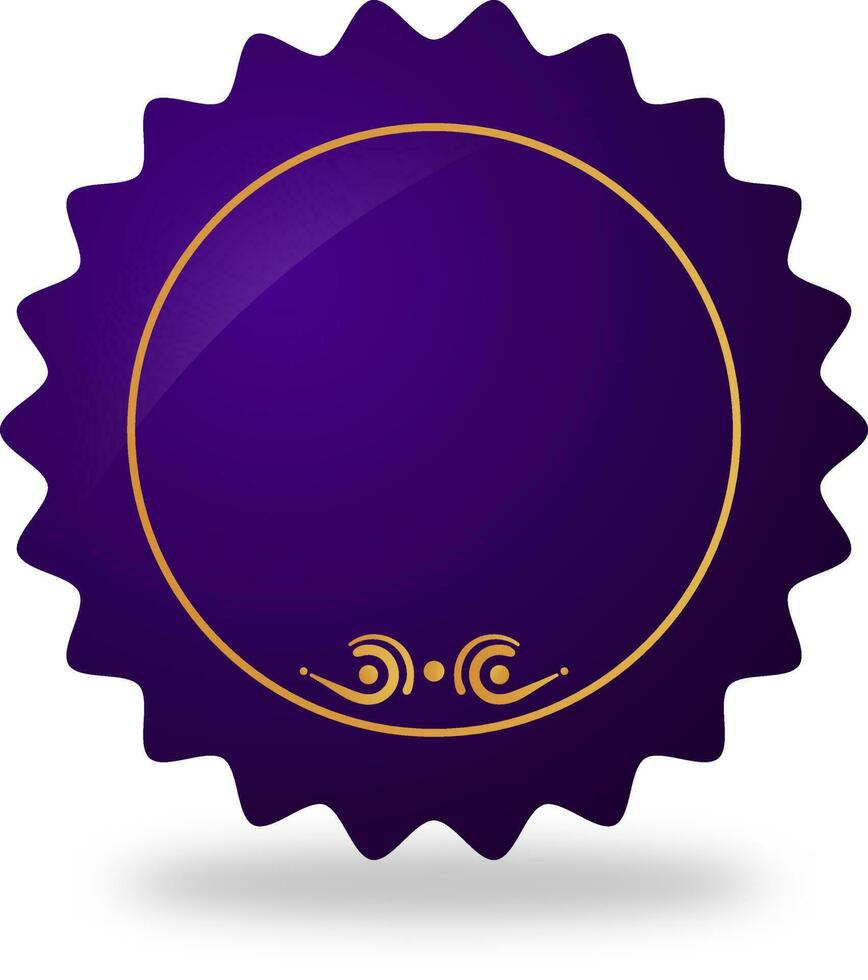 Empty Label, Badge Or Token Element In Purple Color. vector