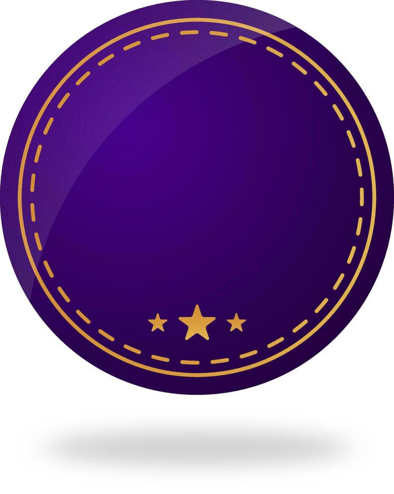 Empty Round Badge Or Token Element In Purple Color. vector