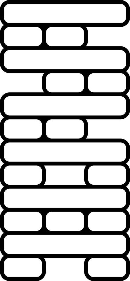 Black Stroke Illustration Of Jenga Game Icon. vector