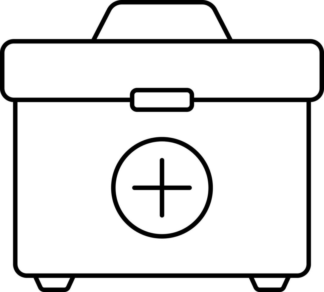First Aid Box Icon Or Symbol In Line art. vector
