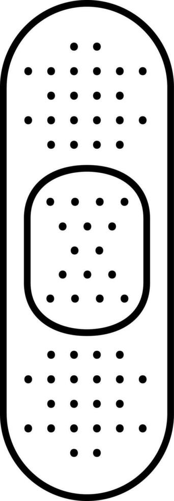 Black Linear Style Bandage Strip Icon Or Symbol. vector