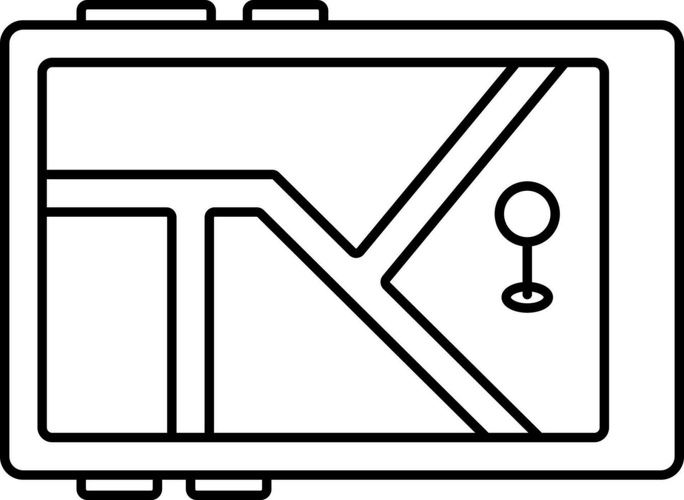 Illustration Of Gps Tracker Icon In Black Line Art. vector