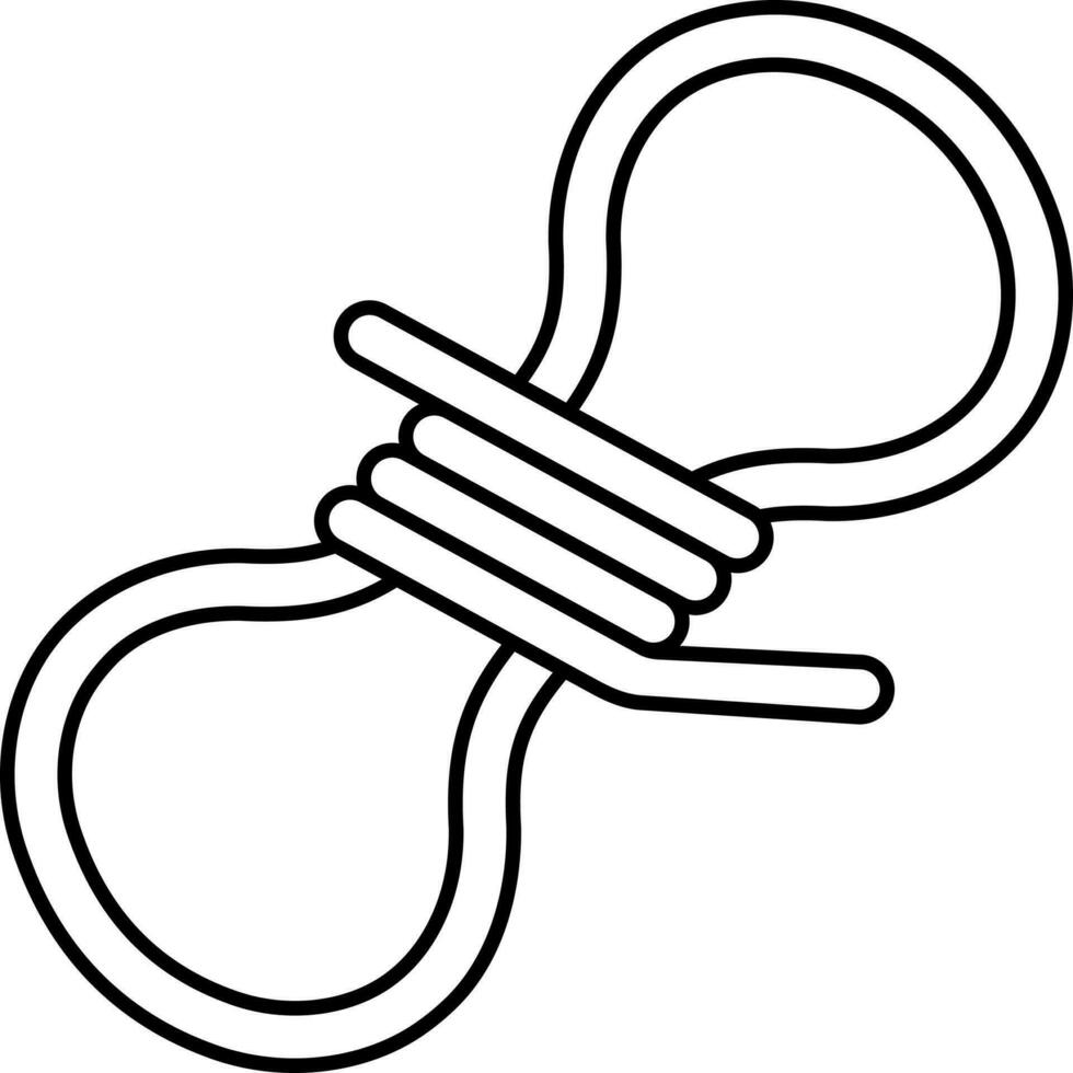 Black Stroke Illustration Of Rope Bundle Icon. vector