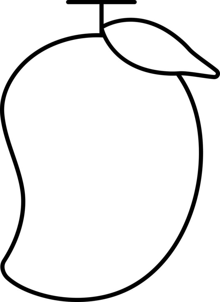 Black Stroke Illustration Of Mango Icon. vector