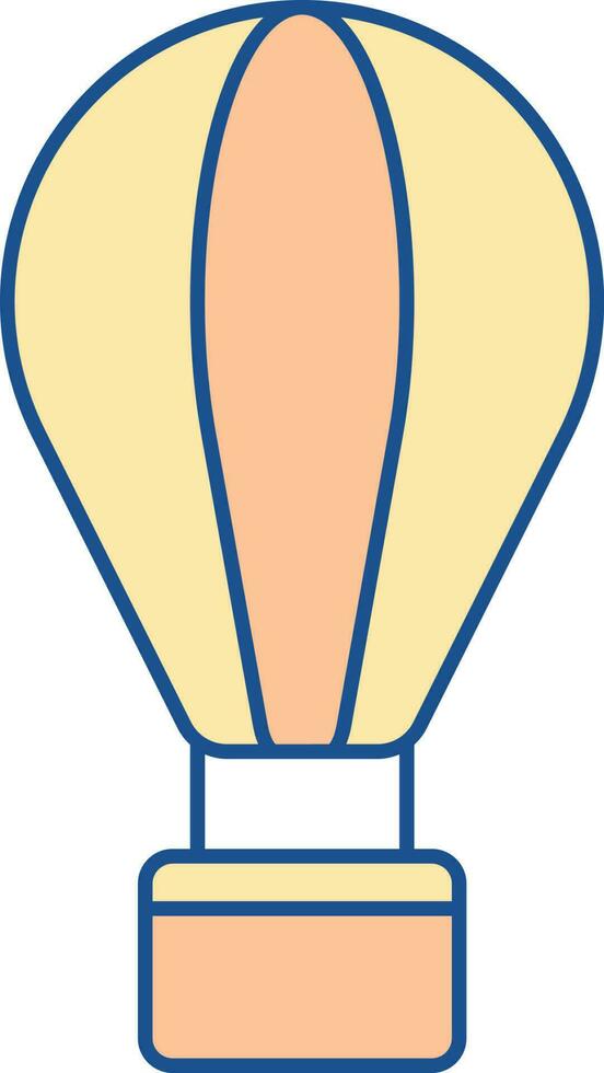 Yellow And Orange Hot Air Balloon Flat Icon. vector