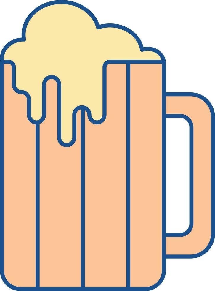 Foaming Drink Glass Icon In Orange Color. vector