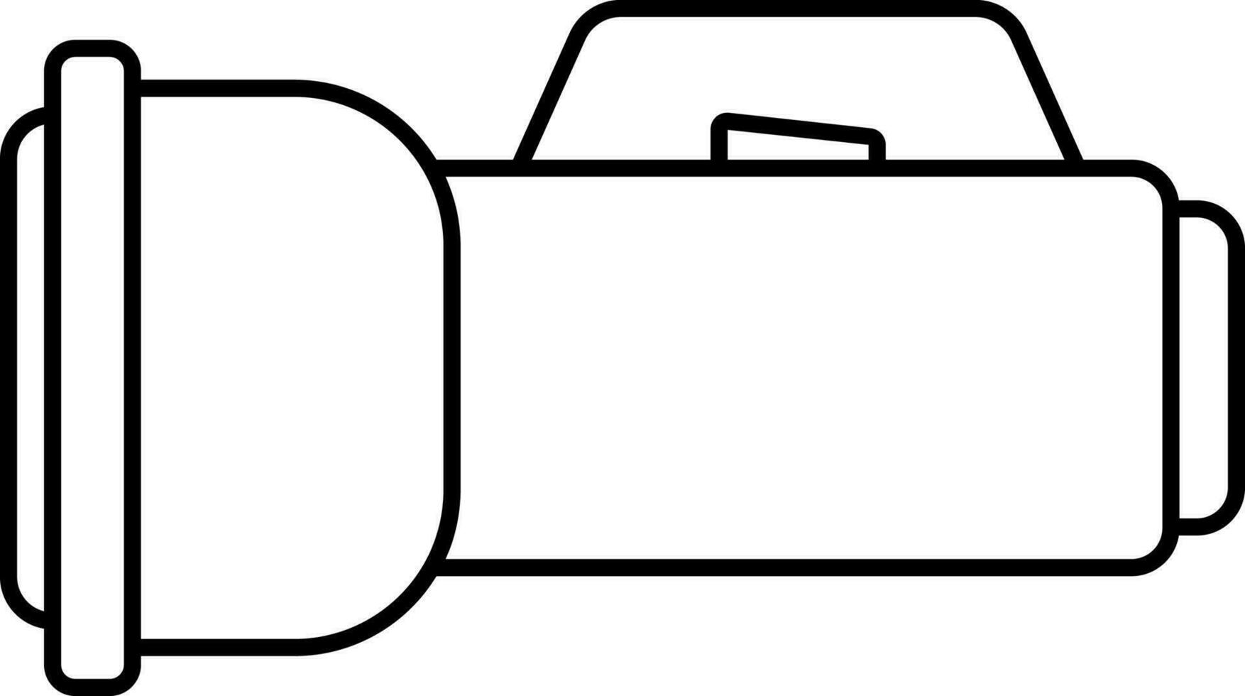 Isolated Flashlight Icon In Black Outline. vector