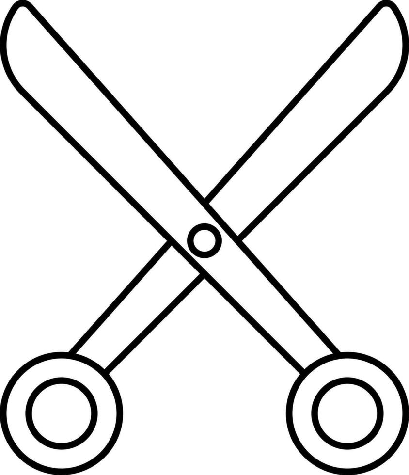 Illustration Of Scissors Icon In Line Art. vector