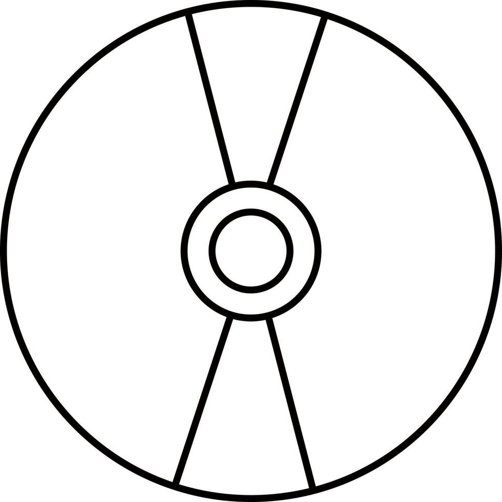 Isolated Cd Icon Or Symbol In Black Outline. vector