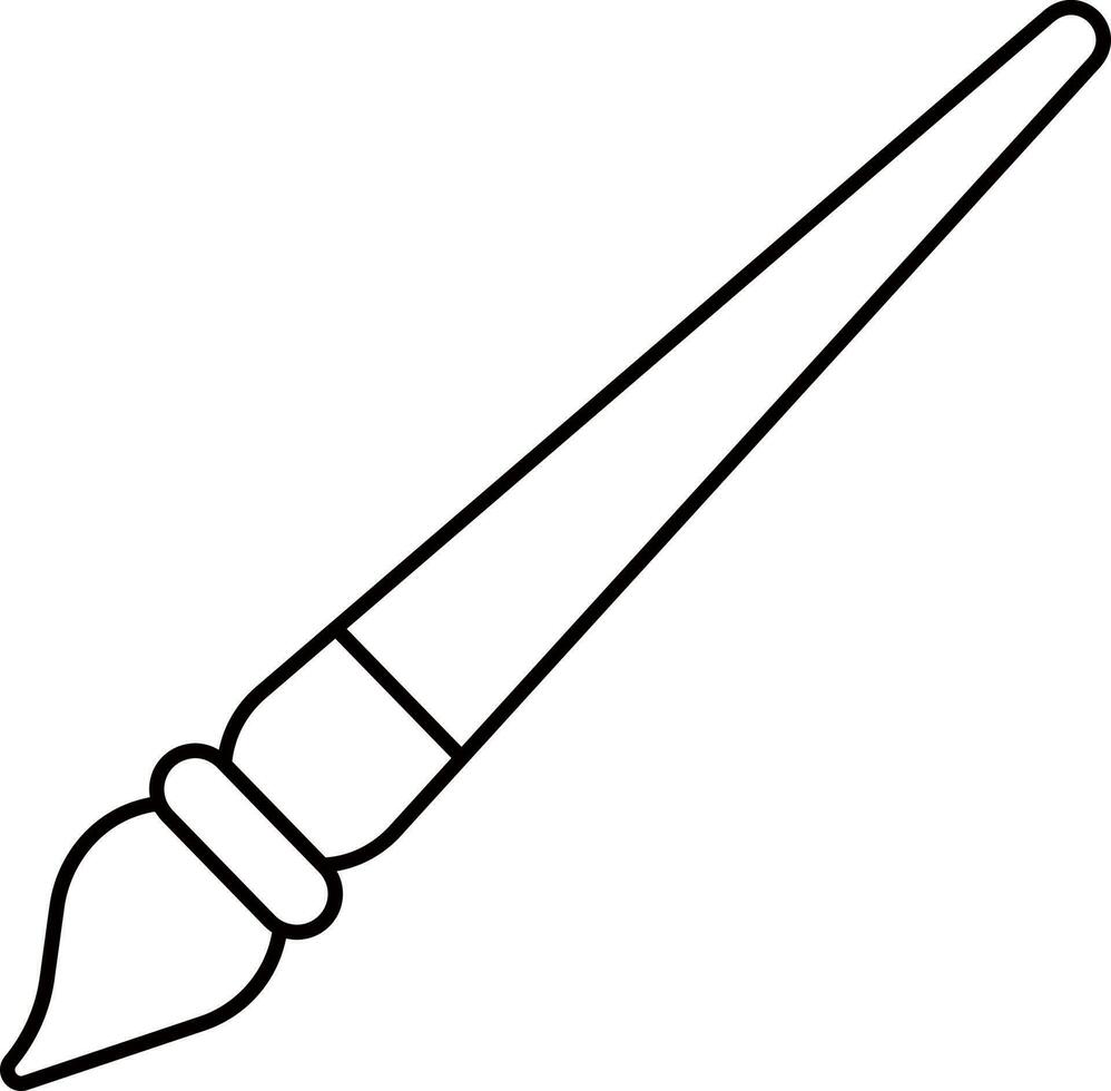 Hand Draw Drawing Brush Icon In Line Art. vector