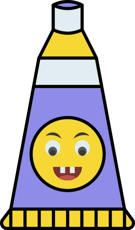 Flat Style Cute Face Tube Yellow And Purple Icon. vector