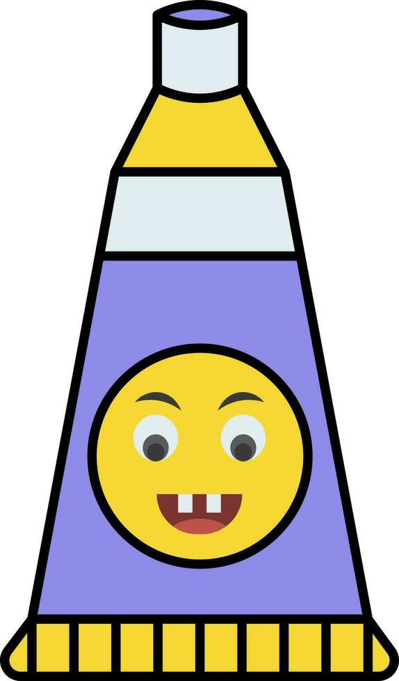 plano estilo linda cara tubo amarillo y púrpura icono. vector