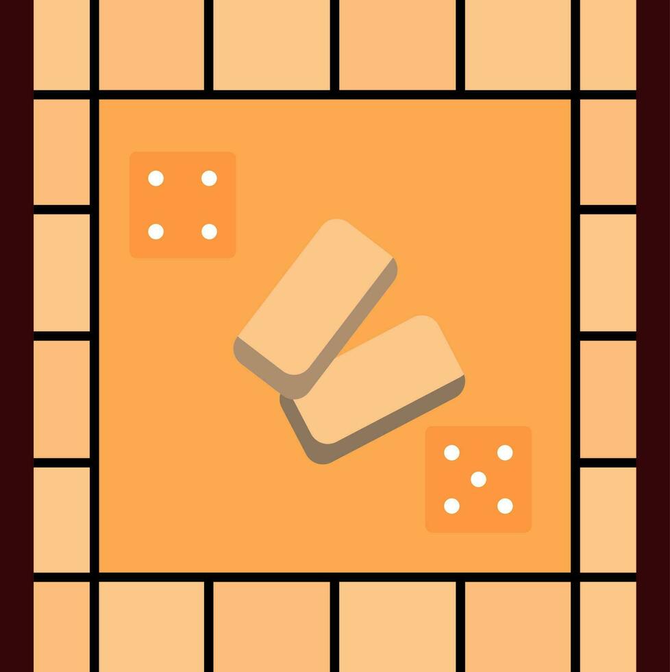 Monopoly Game Icon In Orange Color. vector