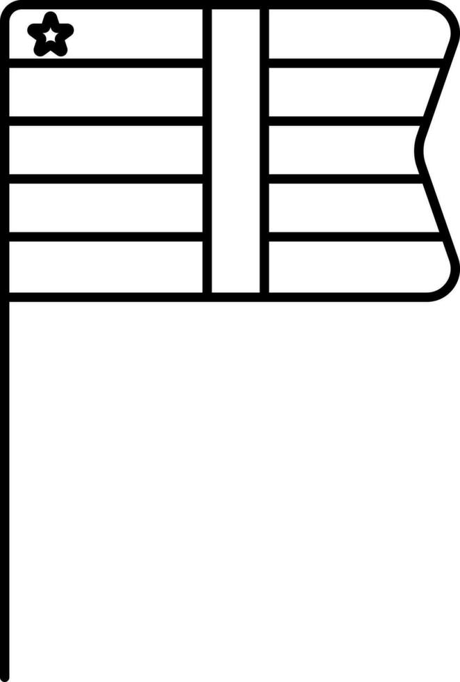 Namibia Flag Pole Icon In Black Outline. vector