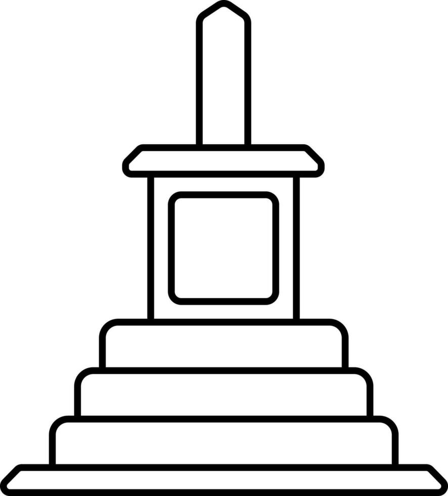 Black Thin Line Art Of Isandlwana Icon. vector