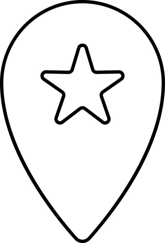 Best Location Place Icon In Black Stroke. vector