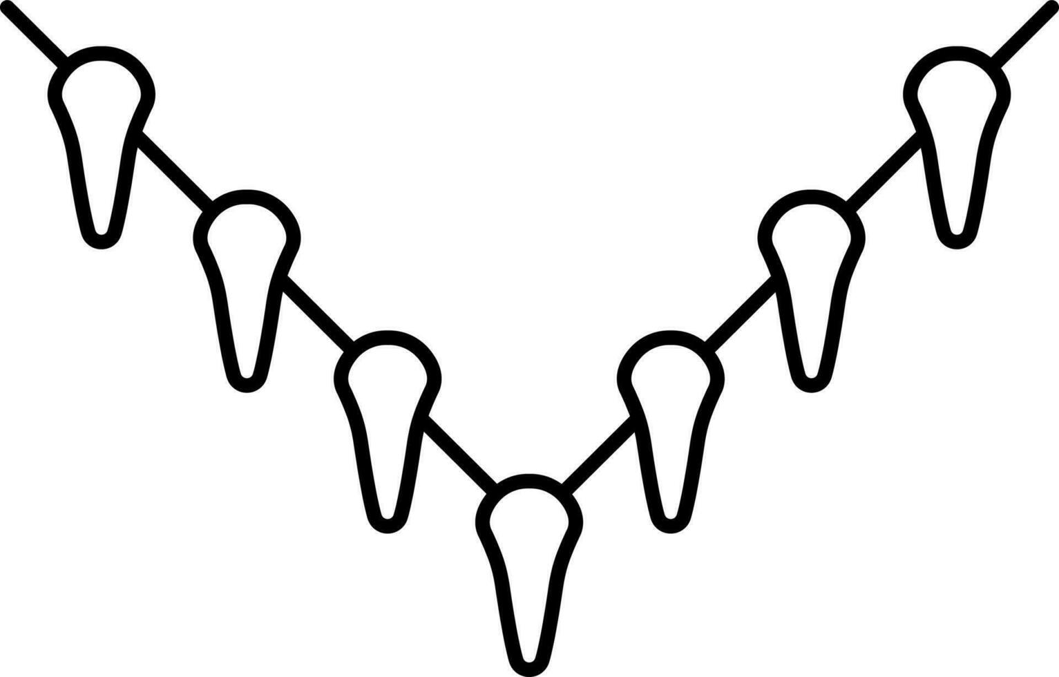 Tribal Necklace Icon In Black Outline. vector