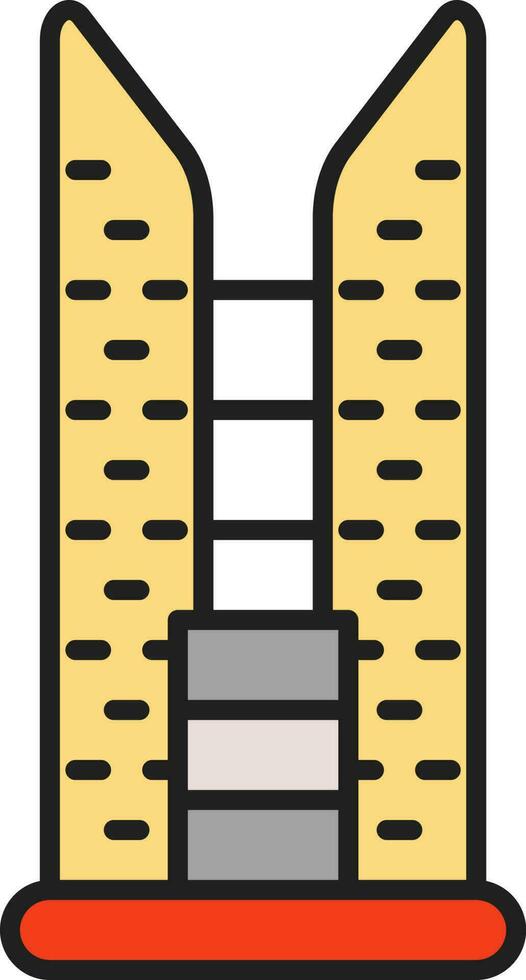 Colorful Incheon Tower Flat Icon Or Symbol. vector