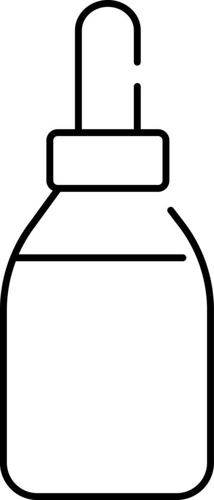 Isolated Serum Bottle Icon In Black Line Art. vector