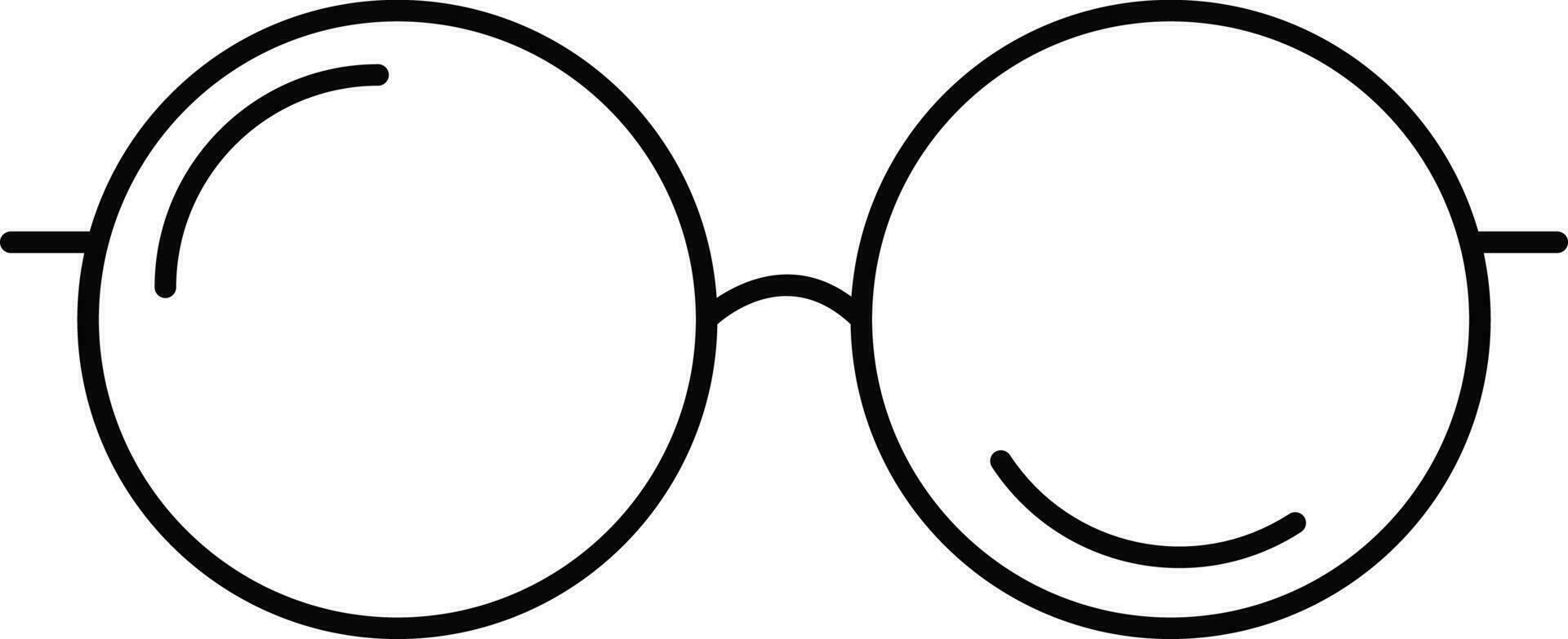 Black Outline Illustration of Goggles Icon. vector