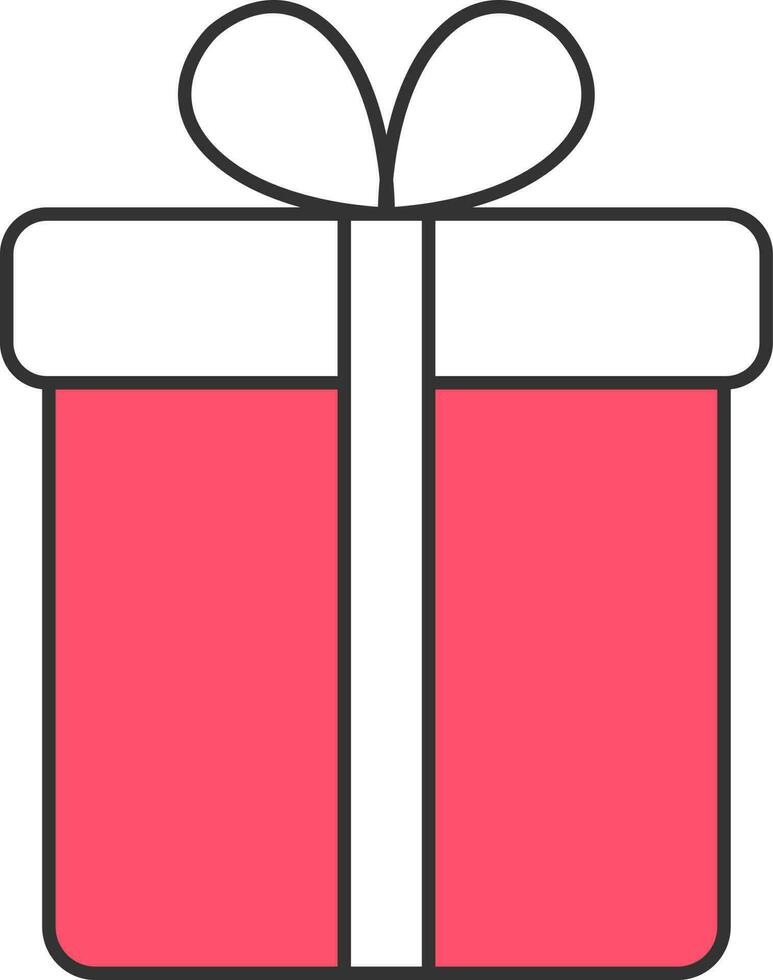 Red And White Gift Box Flat Icon. vector