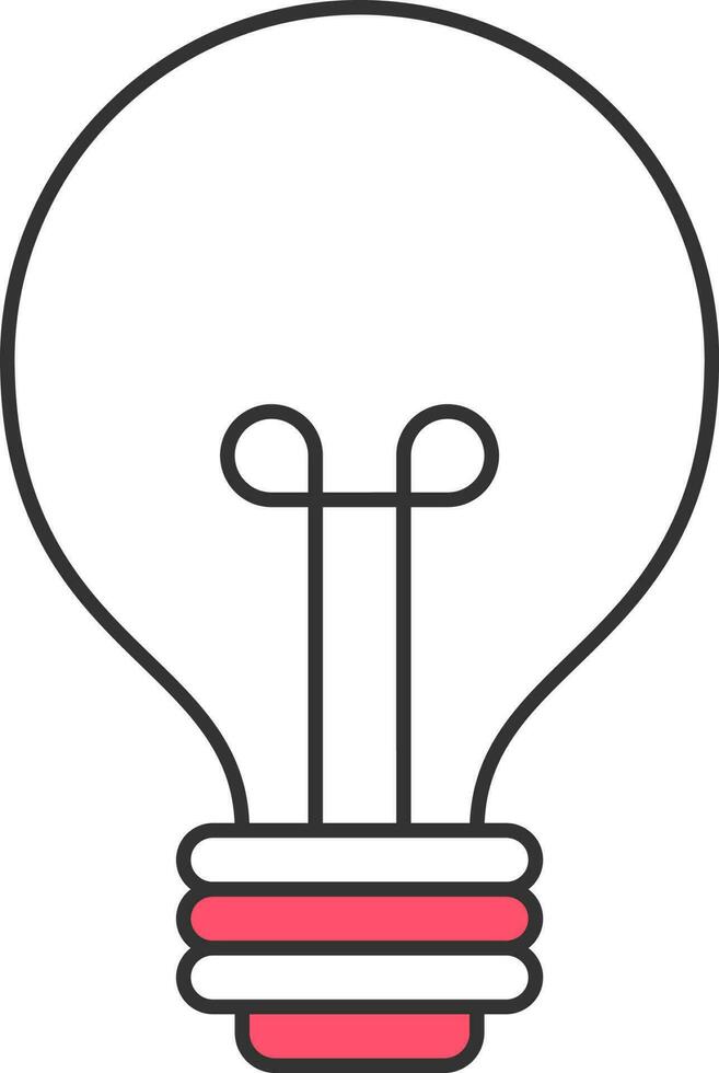 Isolated Electric Bulb Icon In Red And White Color. vector